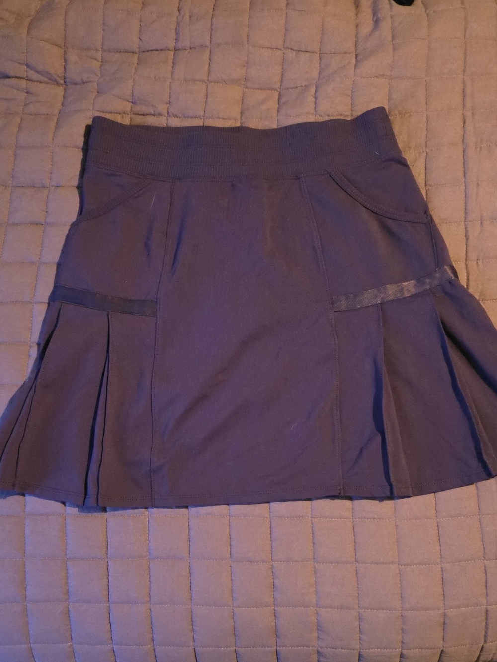 Athleta Purple A-Line Skirt with Pleated Panels